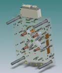 Drawing illustrates four-cavity hot half mold design.